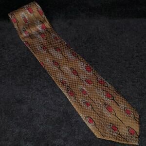 Cies Men's Brown Burgundy Light Blue Neck Tie